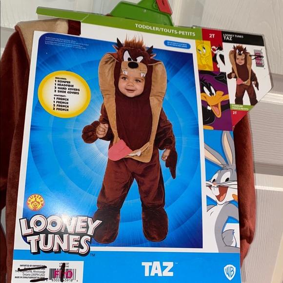 Looney Tunes Taz Toddler Halloween Costume Size 2T Tazmanian Devil - Picture 2 of 12